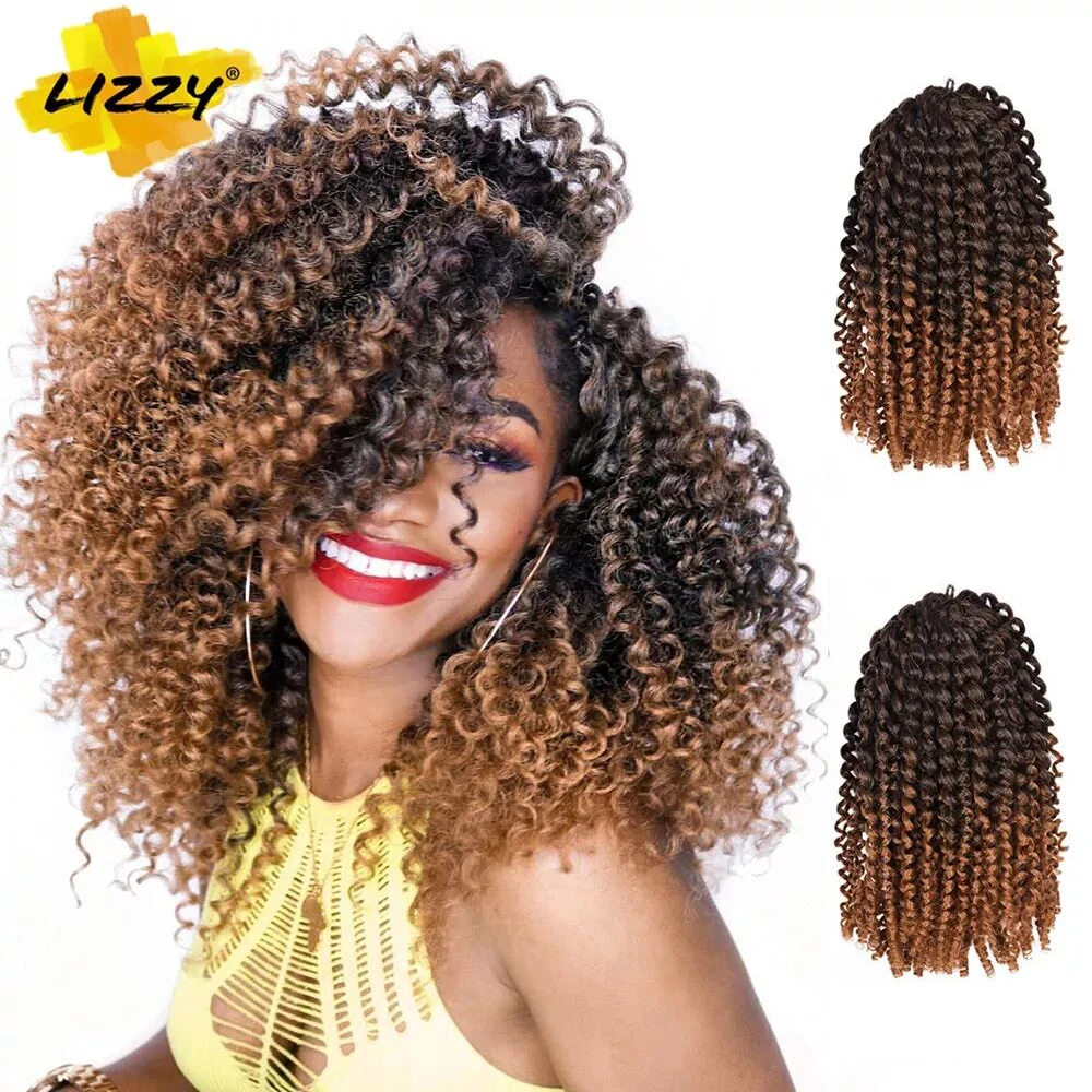 Top Trends: Afro Kinky Twist Crochet Hair Synthetic Curly Omber Marley Braids Braiding Hair Extensions For Black Women 8-12inch Lizzy Hair Shoppable Styles