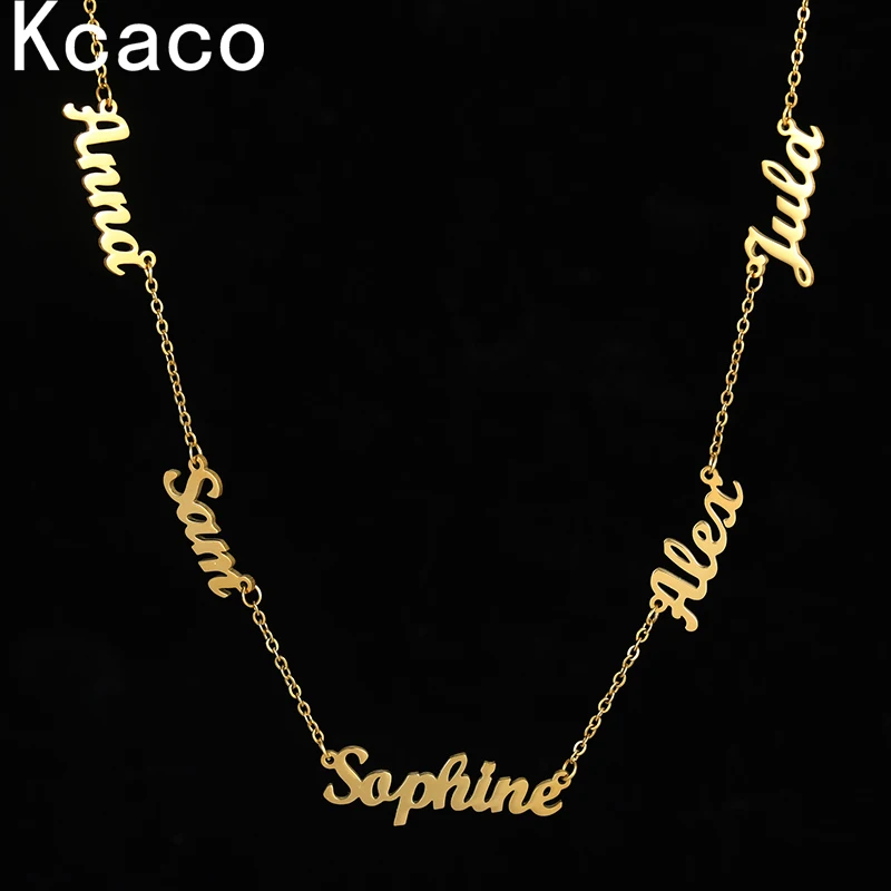 Top Trends: Custom Multiple Personalized Name Necklaces Jewelry Chain Pendant Name Gold Color Necklace For Women Men Stainless Steel Gifts Shoppable Styles