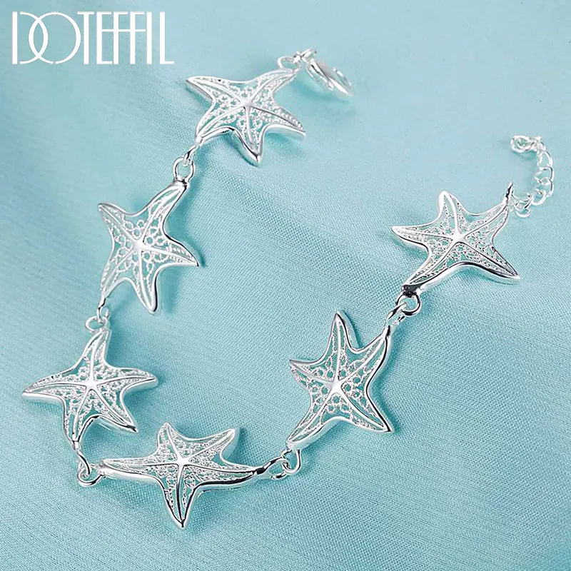 Top Trends: DOTEFFIL 925 Sterling Silver Starfish Bracelet For Woman Wedding Engagement Party Gift Fashion Jewelry Shoppable Styles