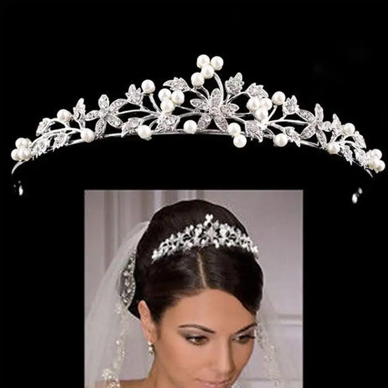 Top Trends: Crystal Pearl Bridal Wedding Tiaras And Crowns Bridal Hair Accessories Wedding Hair Jewelry Rhinestone Tiara Bride Headpiece Shoppable Styles