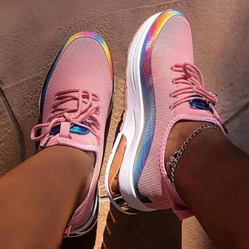 Top Trends: Women Colorful Running Sneakers Ladies Casual Shoes Lace Up Vulcanized Shoes Female Flat Walking Shoes Woman Sport Shoes Shoppable Styles - Image 3