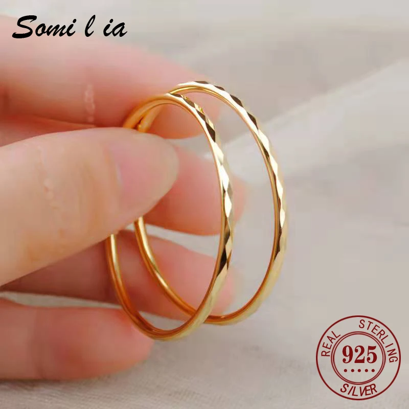 Top Trends: Somilia - Women's Big Hoop Earrings, New Collection 100% 925 Sterling Silver Jewelry Fashion Women18K Golden серьги кольца Shoppable Styles