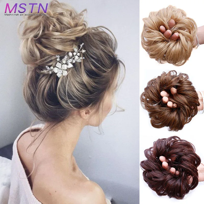 Top Trends: MSTN Synthetic Chignon Extensions Messy Hair Scrunchies Hair Bun Pieces Updo Hairpiece High Temperture Fiber Natural Fake Hair Shoppable Styles