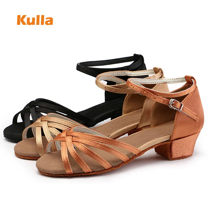 Top Trends: Children Dancing Shoes Kids Latin Salsa Tango Ballroom Dance Shoes 3cm Low Heels Women's Girls Zapatos Baile Mujer Latino 26-40 Shoppable Styles