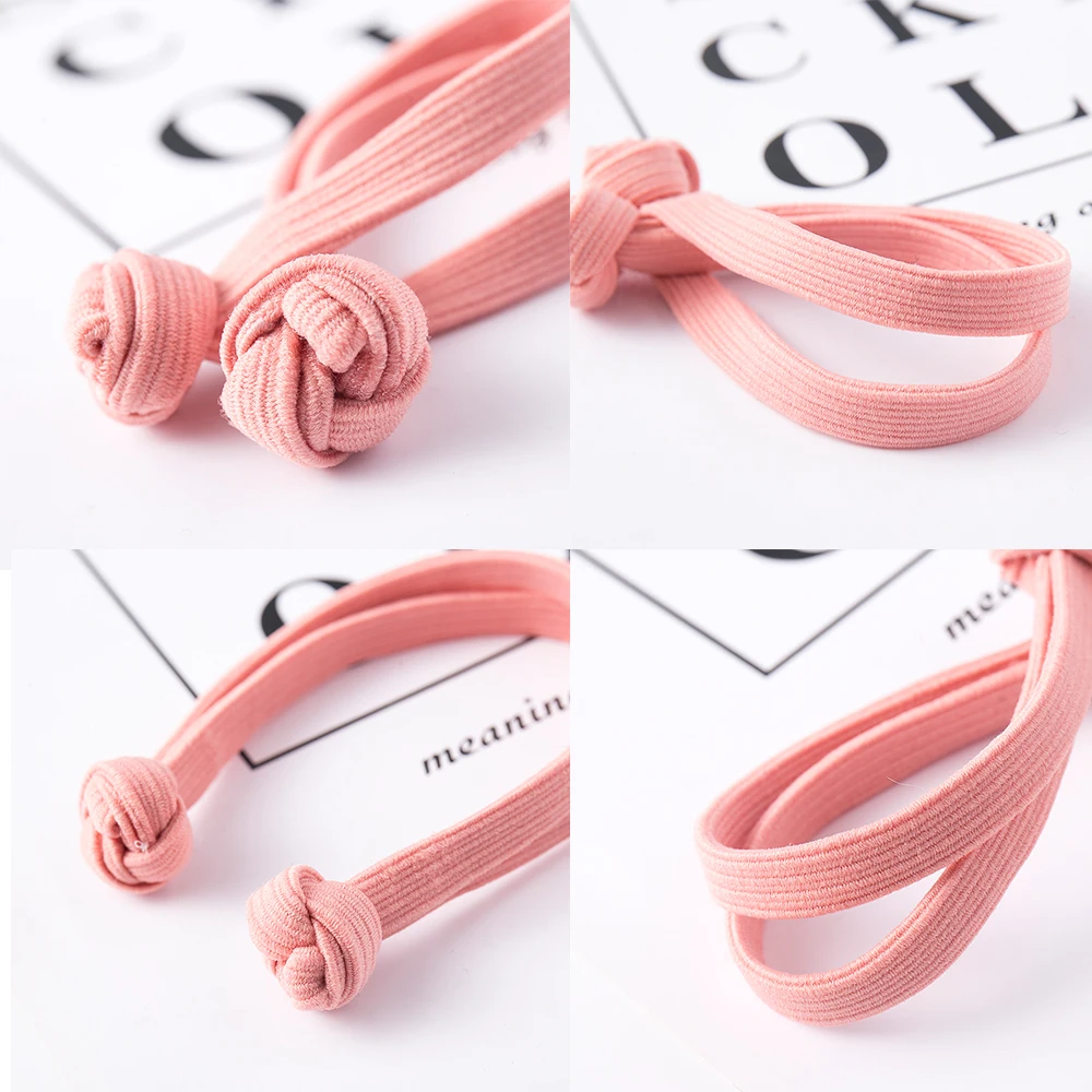 Top Trends: Knotted Hair Rope Elastic Hair Bands Ties Scrunchie Hairbands Double Knot Women Bow Ponytail Holder Hair Accessories Headdress Shoppable Styles - Image 6