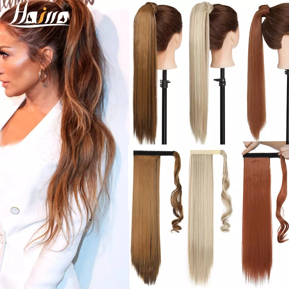 Top Trends: HAIRRO 23 Inches Long Straight Wrap Around Clip In Ponytail Women Hair Extension Heat Resistant Synthetic Pony Tail Fake Hair Shoppable Styles