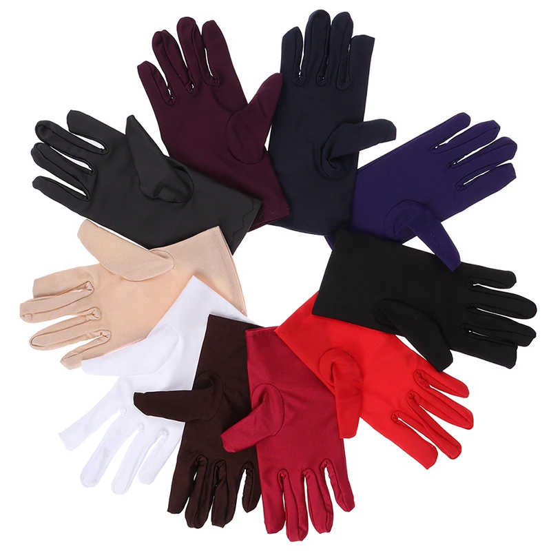 Top Trends: Glove Girl Lady Satin Short Finger Wrist Gloves Smooth Evening Party Formal Prom Costume Stretch Gloves Red White Shoppable Styles