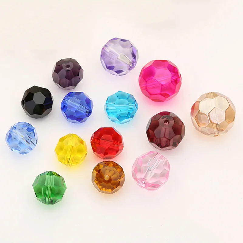 Top Trends: Round 32 Facets 6mm 8mm 10mm 12mm 14mm Faceted Crystal Glass Loose Spacer Beads Wholesale Bulk Lot For Jewelry Making Findings Shoppable Styles