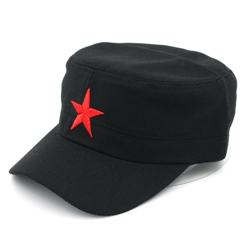 Top Trends: Mistdawn Unisex Cotton Military Cap Spring Summer Beach Outdoor Street Street Cool Church Sunhat Flat Top Hat With Red Star Shoppable Styles - Image 6