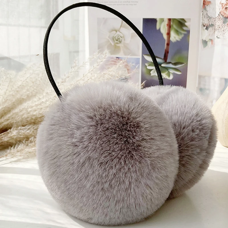 Top Trends: Comfortable Solid Winter Unisex Ladies Faux Fur Earmuffs Women Cute Soft Warm Skiing Fur Headphones Warmer Casque Accessories Shoppable Styles