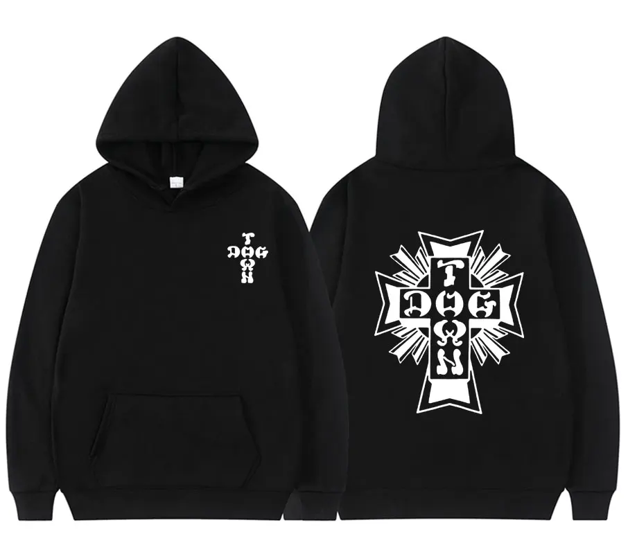 Top Trends: New Dogtown Og Black White Logo Print Hoodie Men Women Hip Hop Punk Rock Hoodies Streetwear Fashion Casual Hoody Sweatshirt Tops Shoppable Styles