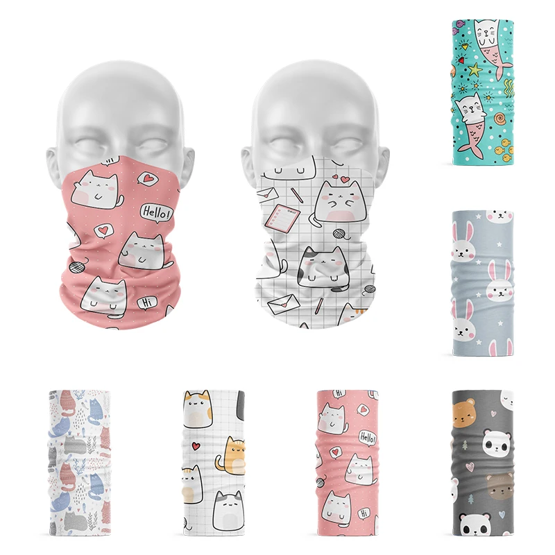 Top Trends: 3D Printed Pink Series Women Headscarf Cute Animal Kawaii Elastic Bandana Hair Accessories Tubular Face Scarf Neck Gaiter Buffe Shoppable Styles