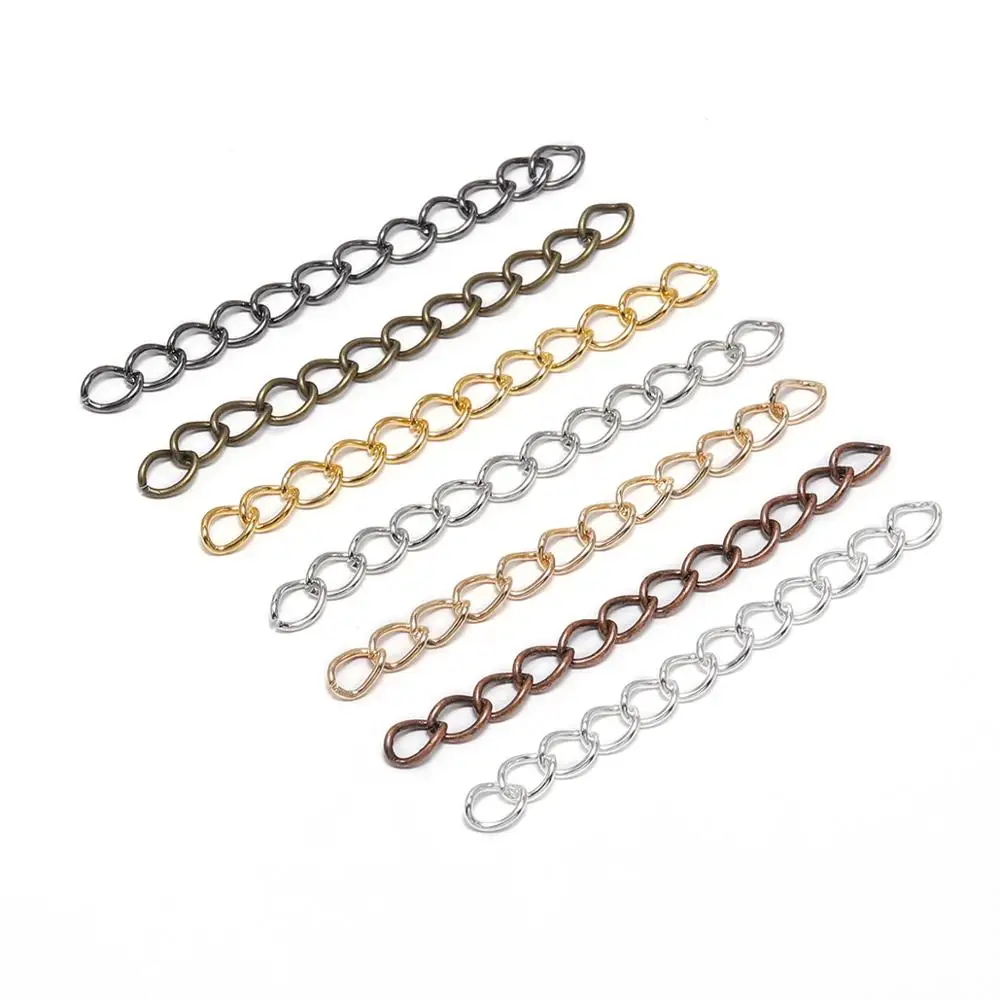 Top Trends: 50-100pcs / lot 50mm 70mm Necklace Extension Chain Bulk Bracelet Extended Chains Tail Extender For DIY Jewelry Making Findings Shoppable Styles