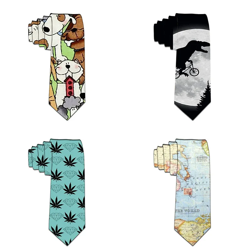 Top Trends: 8cm Tie For Men Polyester Classic Novelty Animal Printing Skinny Ties Slim Neckties Party Accessories Corbatas De Fiesta Shoppable Styles