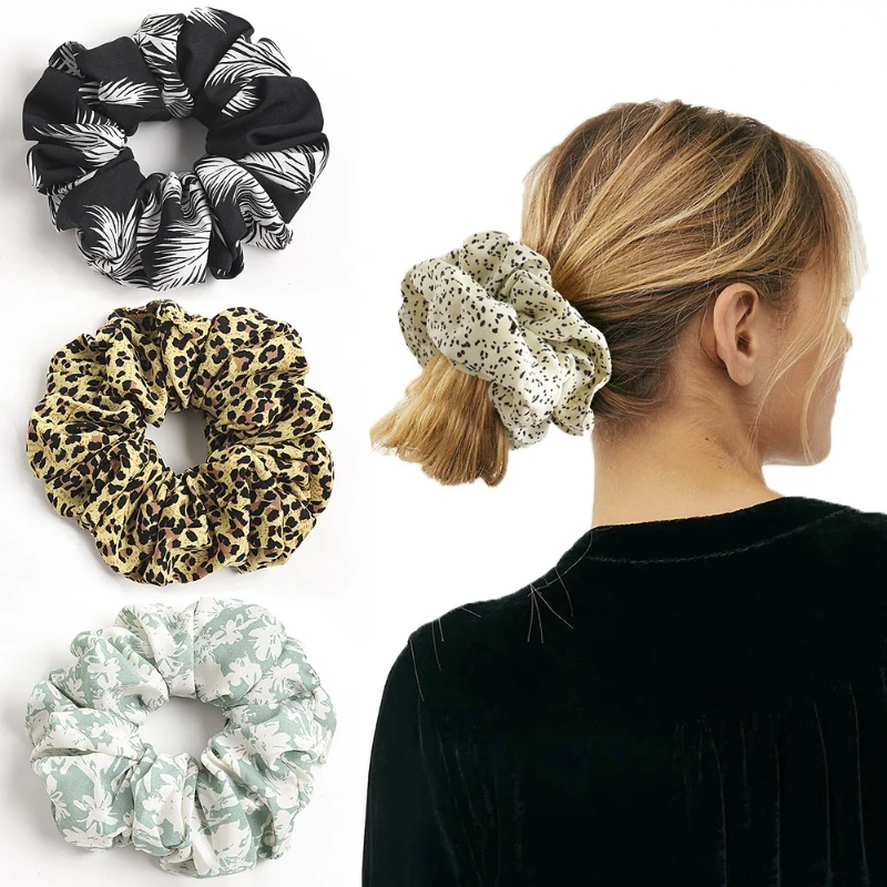 Top Trends: Ins New Scrunchies Hair Tie Elastic Band Floral Ponytail Holder Spot Leopard Big Srunchies Women Headdress Accessories Shoppable Styles