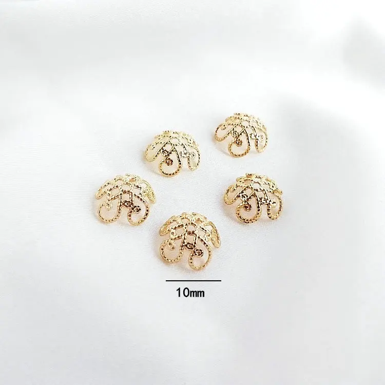 Top Trends: 20PCS 14K Gold Plated Brass Flower Beads Caps High Quality Diy Jewelry Accessories Shoppable Styles - Image 5