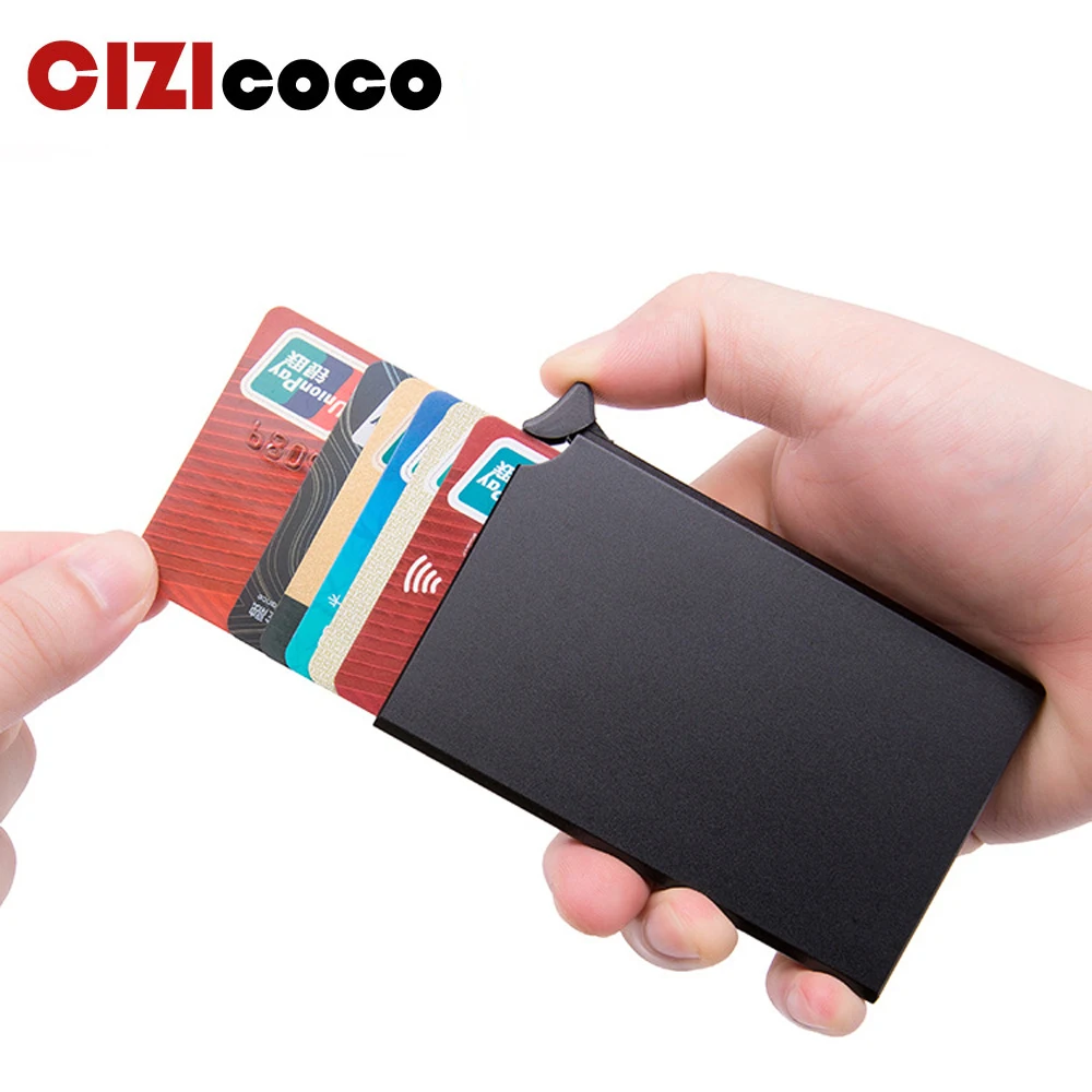 Top Trends: RFID Anti-theft Smart Wallet Thin ID Card Holder Unisex Automatically Solid Metal Bank Credit Card Holder Business Mini Shoppable Styles