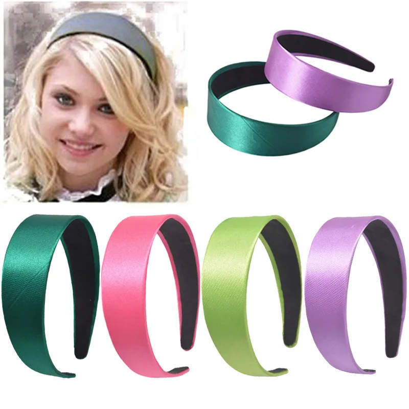 Top Trends: 4cm Width Elasticity Headbands Women Solid Candy Color Satin Hair Accessories Bands Fashion Hair Ties Hair Hoop Headwear Shoppable Styles