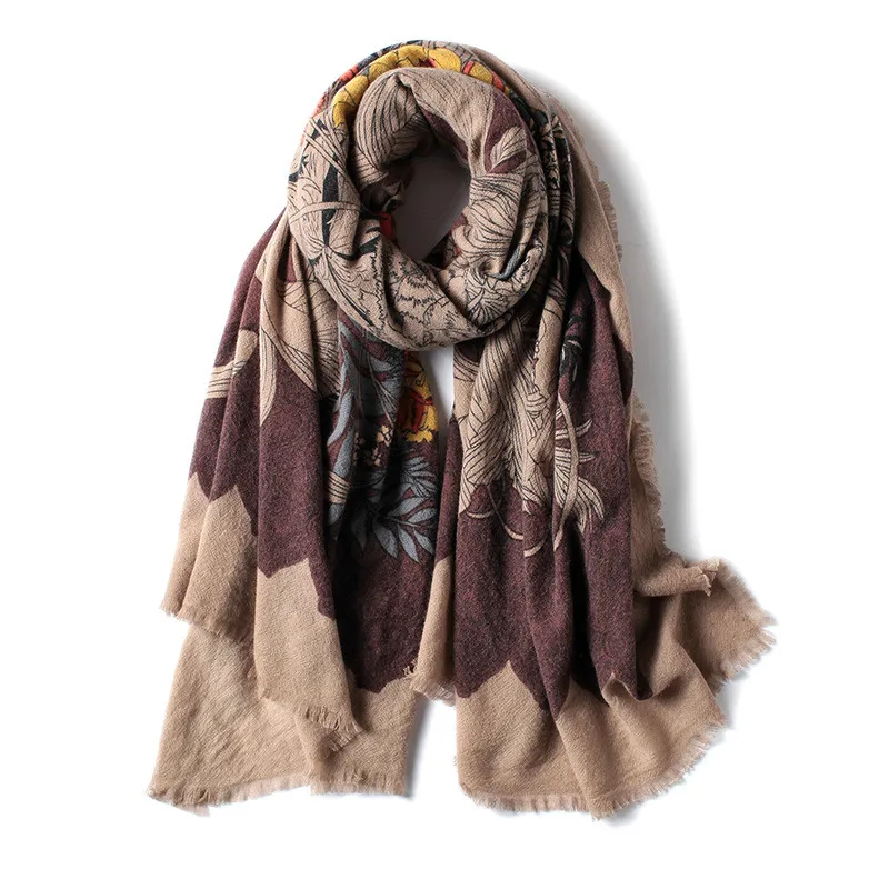 Top Trends: 2023 Luxury Brand Scarf Hijab Women Winter Wool Cashmere Thick Shawl Warm Bandana Scarves Female Pashmina Blanket Shoppable Styles - Image 6