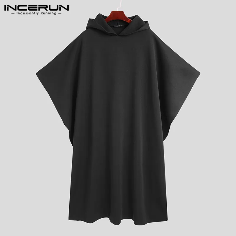 Top Trends: Fashion Men Cloak Coats Hooded Solid Loose 2023 Streetwear Punk Windproof Men's Trench Chic Winter Long Cape Poncho INCERUN Shoppable Styles - Image 5