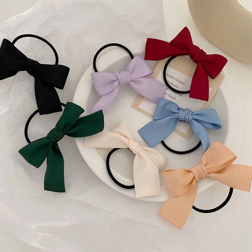 Top Trends: Women Hair Accessories Rubber Bands Tiara Satin Ribbon Hair Bow Elastic Hair Band Rope Scrunchies Ponytail Holder Gum For Girls Shoppable Styles