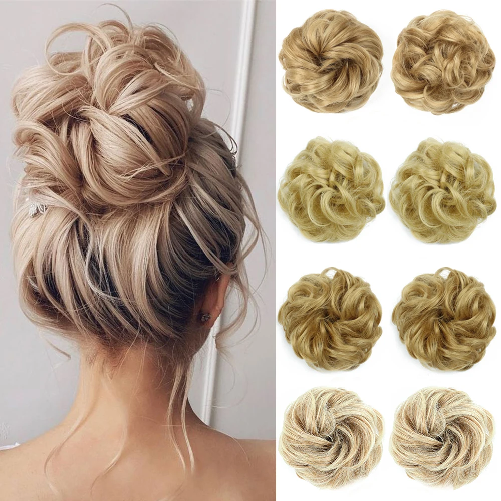 Top Trends: MERISIHAIR Synthetic Curly Chignon Messy Scrunchies Elastic Band Hair Bun Hairpiece High Temperture Fiber Fake Hair Shoppable Styles