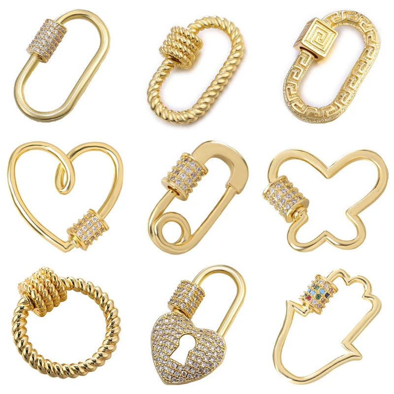 Top Trends: Juya DIY Pendant Carabiner Screw Lock Clasps Supplies For Handmade Women Men Punk Charms Mesh Chains Jewelry Making Accessories Shoppable Styles