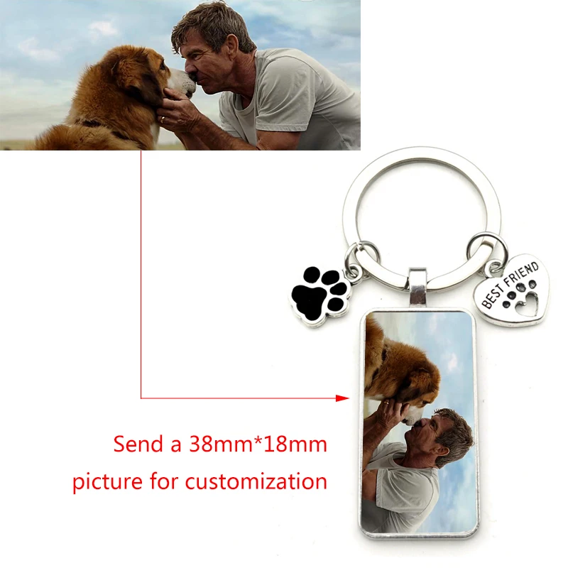 Top Trends: Custom DIY Dog Photo Rectangle Keychain I Love Dog Glas Crystal Pendant Mini Heart Keychain Man Girl Key Favorite Gift Souvenir Shoppable Styles