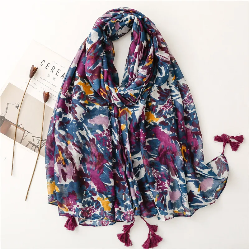 Top Trends: 2023 Fashion Paisley Abstract Floral Tassel Viscose Shawl Scarf Lady High Quality Wrap Thin Pashmina Stole Muslim Hijab 180*90Cm Shoppable Styles