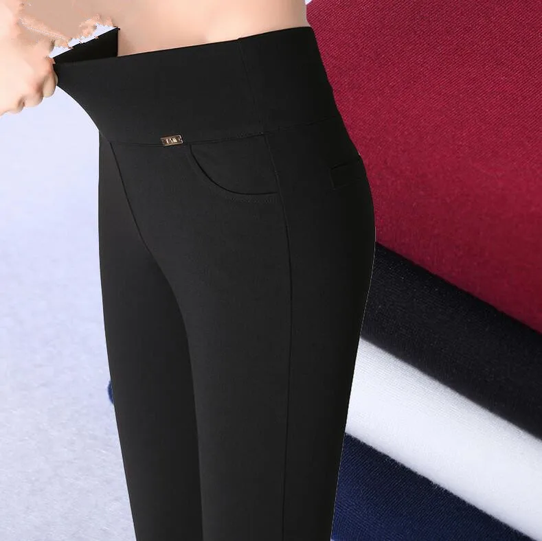 Top Trends: Spring Autumn New Stretch Pants High Waist Trousers Elastic Waist Pantalones Mujer High Waist Pants Plus Size S-5XL 6XL Shoppable Styles