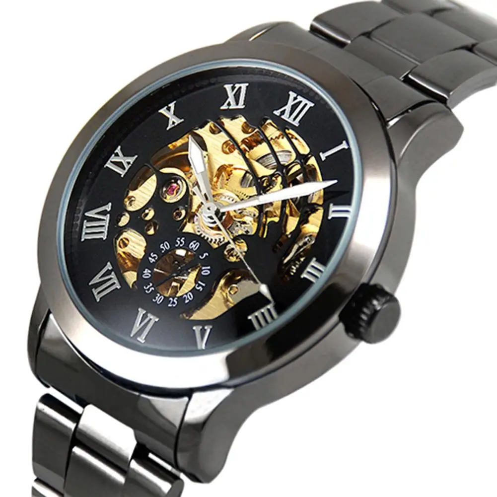 Top Trends: Luxury Men's Roman Numerals Tungsten Steel Mechanical Skeleton Wrist Watch HOT SALES 2020 Shoppable Styles