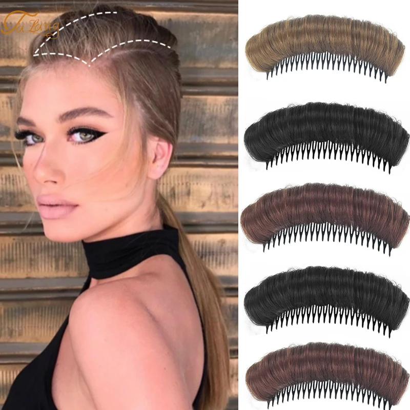 Top Trends: Synthetic Hair Invisible Bangs Pad High Straight Hair Up Comb False Hair Accessories Natural Hair Extension For Women Wig Shoppable Styles