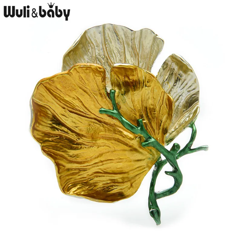 Top Trends: Wuli&baby Big Leaves Brooches For Women Enamel 3-color Party Office Brooch Pins Gifts Shoppable Styles