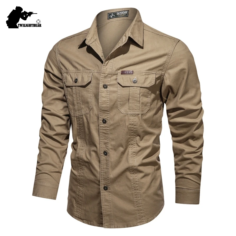 Top Trends: New Men&#039;s Casual Shirt 5XL 6XL Male Overshirt 2020 Military Cotton Shirts Men Brand Clothing Leisure Shirt Blouse AF1388 Shoppable Styles