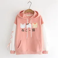 Super Cute Cat Hoodie with Ribbon - 2 Colors 16