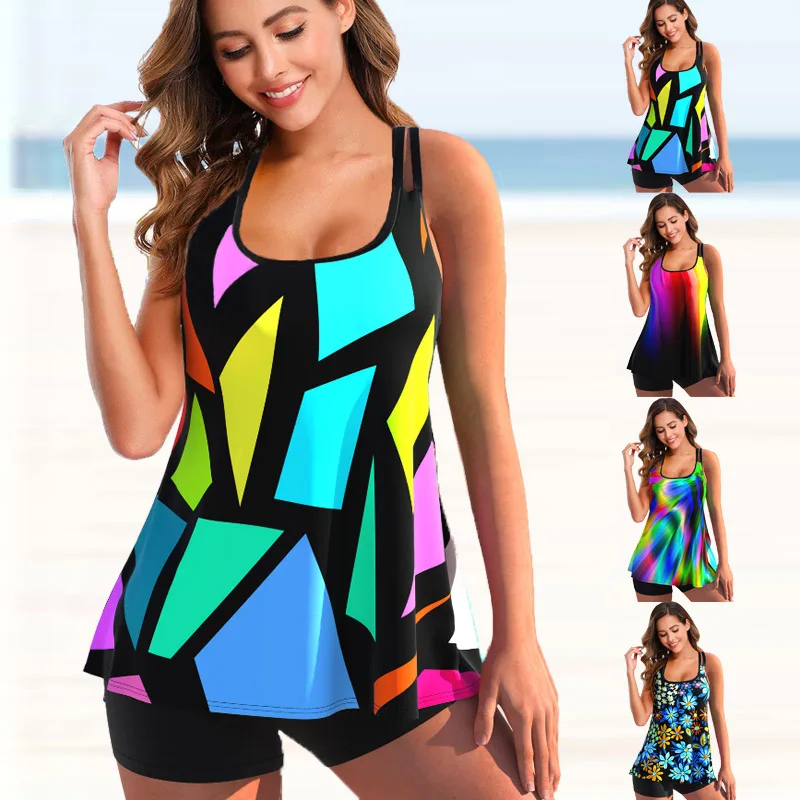 Top Trends: New Women Plus Size Sexy Tankini Monokini Swimwear Bathing Suit Two Pieces Swimsuits Fashion Printed Tankinis Summer Beachwwear Shoppable Styles