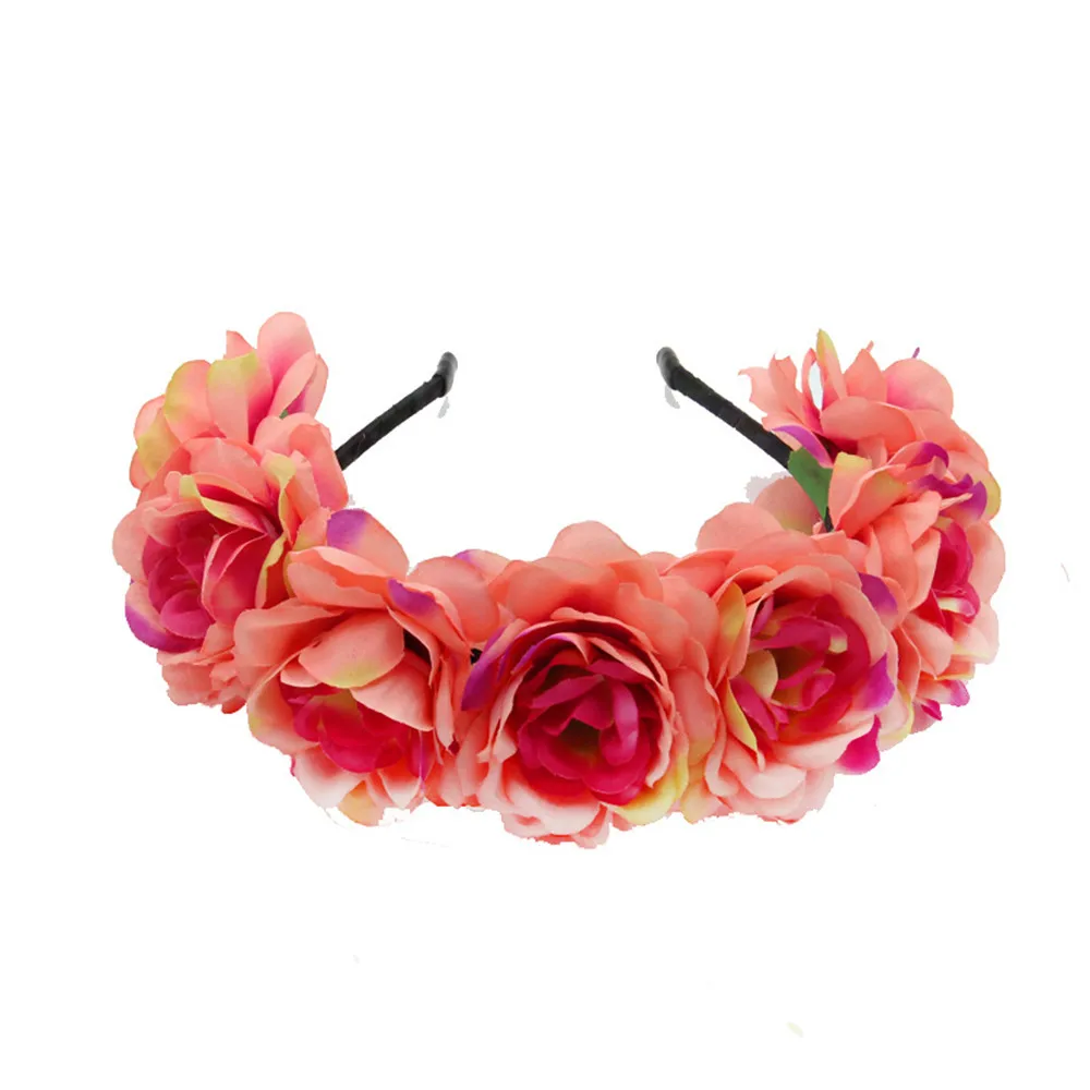 Top Trends: Women Bridal Girl Rose Flowers Head Hoop Crown Headband Wedding Headpiece Hair Band Accessories Artificial Wreaths Garland Shoppable Styles - Image 3