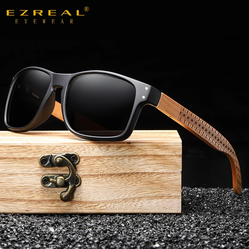 Top Trends: EZREAL Brand Design Beech Wood Handmade Sunglasses Men Polarized Eyewear Outdoor Driving Sun Glasses Reinforced Hinge Shoppable Styles