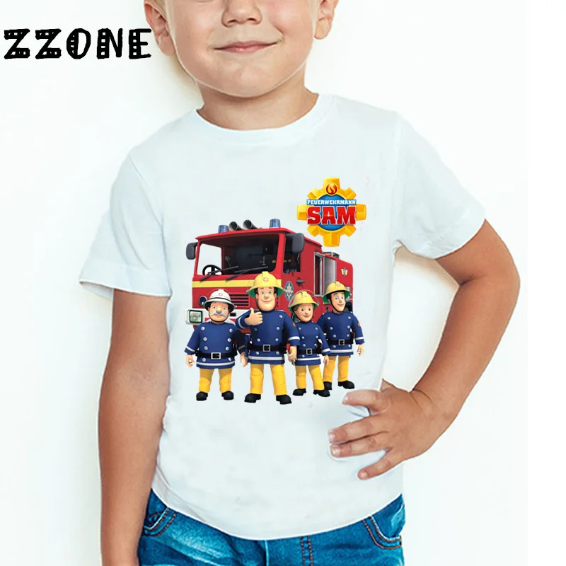 Top Trends: Children Cartoon Fireman Sam Printed Funny T Shirt Kids Summer Tops Baby Girls Boys Great Casual T-shirt Shoppable Styles