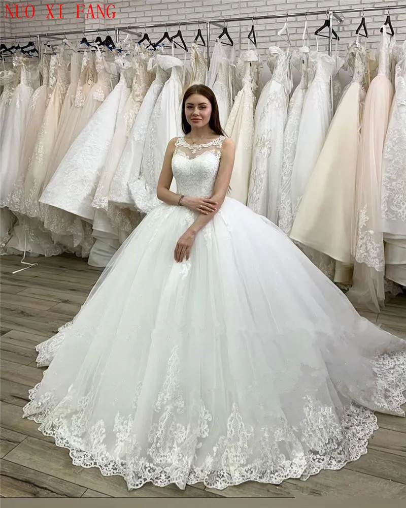 Top Trends: Princess Vestido De Novia Lace Applique Ball Gown Wedding Dress 2022 Arabic Vintage Plus Size Sequined White Puffy Tulle Bridal Shoppable Styles