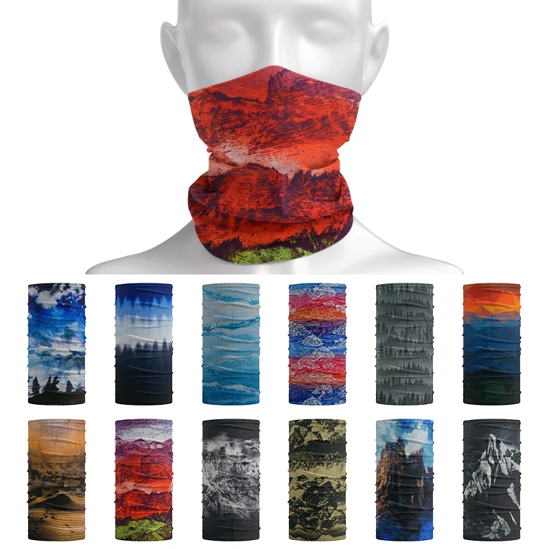 Top Trends: Natural Scenery Neckerchief Men Woman Headband Scarf Head Neck Face Outdoor Cycling Sports Bandanas Tactic Balaclava For Summer Shoppable Styles