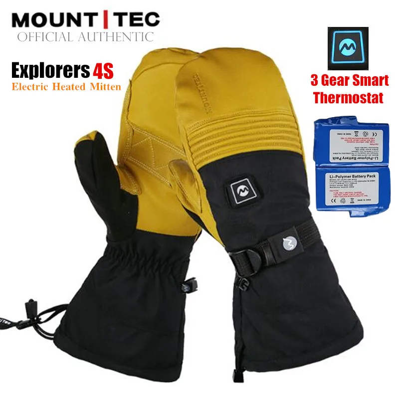 Top Trends: MOUNTITEC Explorers 4S Electric Heated Gloves Li-Battery Self Heating Touch Screen Goatskin Skiing Gloves Riding Mittens Guantes Shoppable Styles