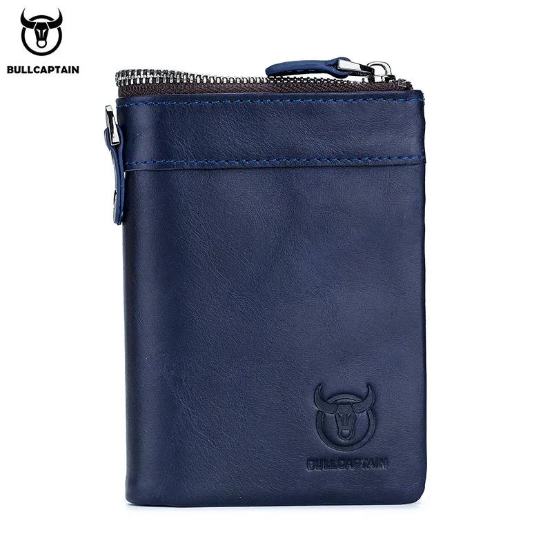 Top Trends: Bullcaptain Vintage Leather Buckle Wallet Coin Purse Wallet Card Men's Wallet Cartera Hombre Men's Handbag RFID Holder Shoppable Styles