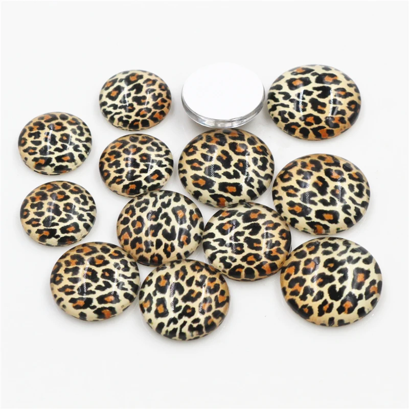 Top Trends: 8mm 10mm 12mm 14mm 16mm 18mm 20mm 25mm Leopard Handmade Glass Cabochons Fit 8-25mm Cameo Cabochon Base For Bracelet Ear Studs Shoppable Styles