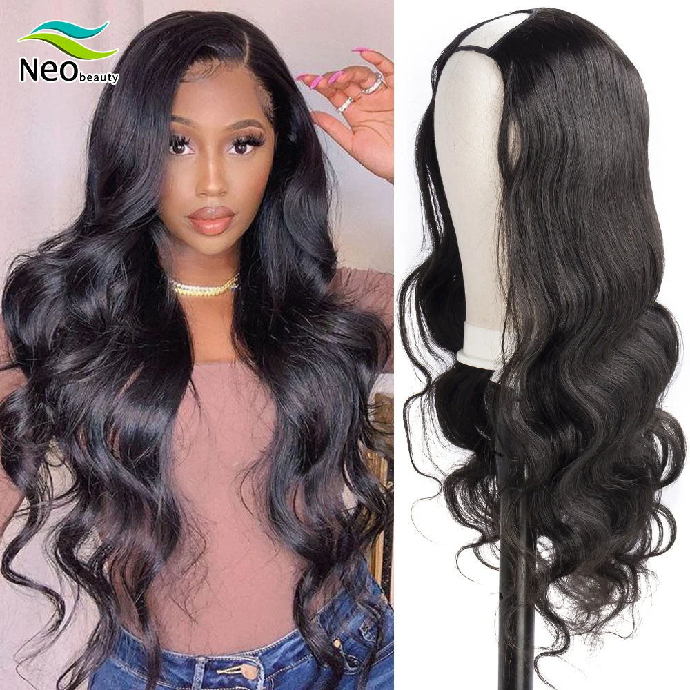 Top Trends: U Part Wig Human Hair Wig Body Wave Black Brazilian Half Wig 180% Density Human Hair Wigs With Can Be Permed & Dye Shoppable Styles