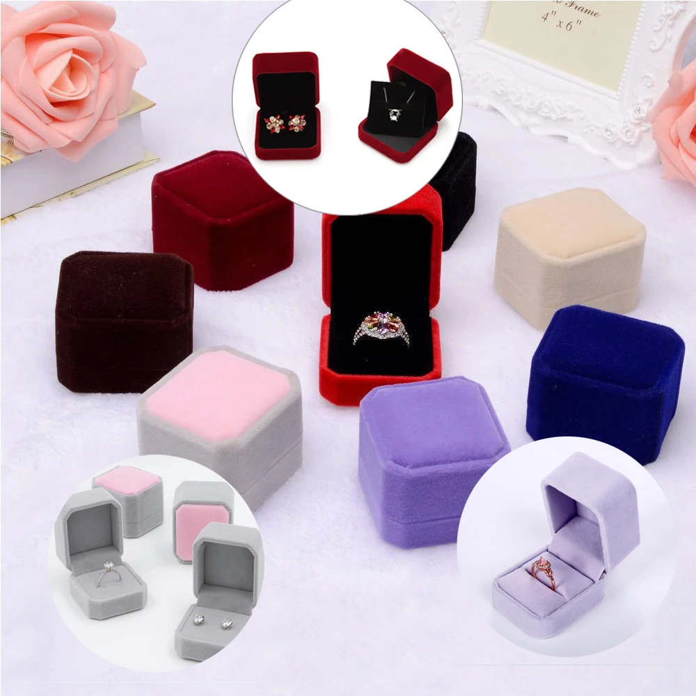 Top Trends: Velvet Jewelry Box Ring Holder Gift Packaging Marriage Storage Organizer Earring Display Wedding Wholesale Small Businesses Hot Shoppable Styles