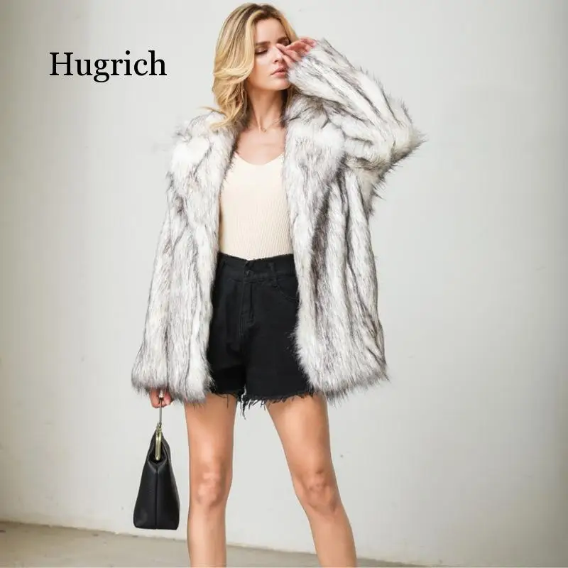 Top Trends: Women&#039;s Fur Coat Imitation Fox Fur Coat Casual Warm Medium Length Artificial Wool Top Large Size S-4Xl Shoppable Styles