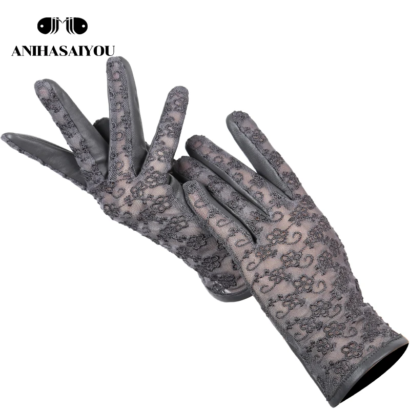 Top Trends: Sexy Sheepskin Lace Gloves Fashion Drive Leather Gloves Women Multicolor Women&#039;s Leather Gloves Comfortable-2016 Shoppable Styles