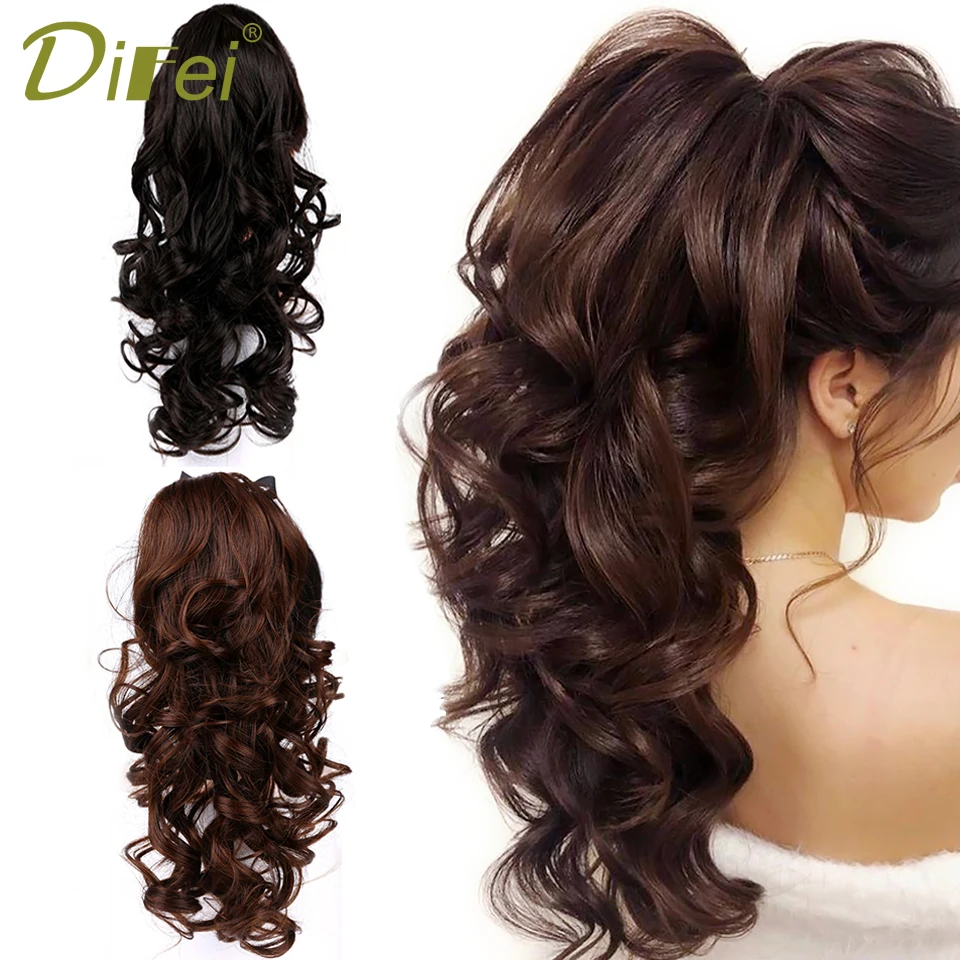 Top Trends: DIFEI Women's Synthetic Long Wavy Ponytail Clip In Hairpiece One Piece High Temperature Fiber Natural Wrap Around Hair Shoppable Styles