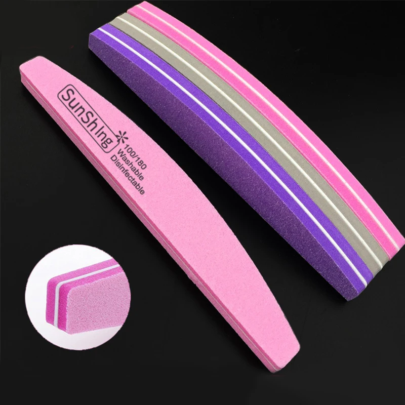 Top Trends: 1Pcs Nail File Buffer Sponge 100 / 180 Sanding Washable Nail Polish Blocks For UV Gel Pedicure Manicure Care Tools Accessories Shoppable Styles